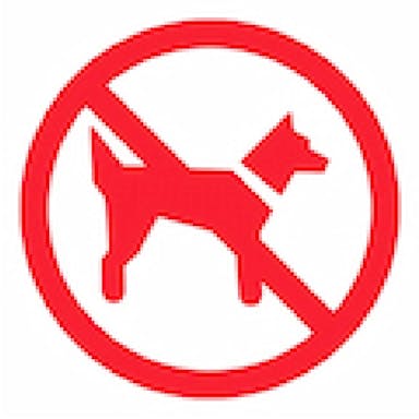 Advertencia de que no se admiten mascotas